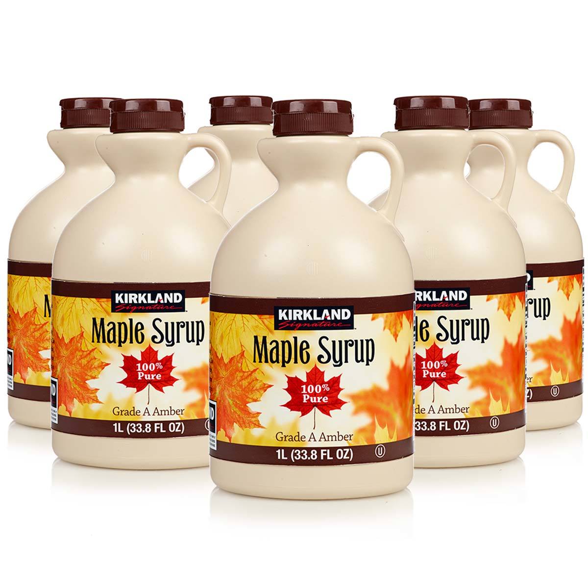 Kirkland Canadian Maple Syrup - 100% Pure Grade A Amber, Rich Taste, 1 Litre X 1/2/3/&4