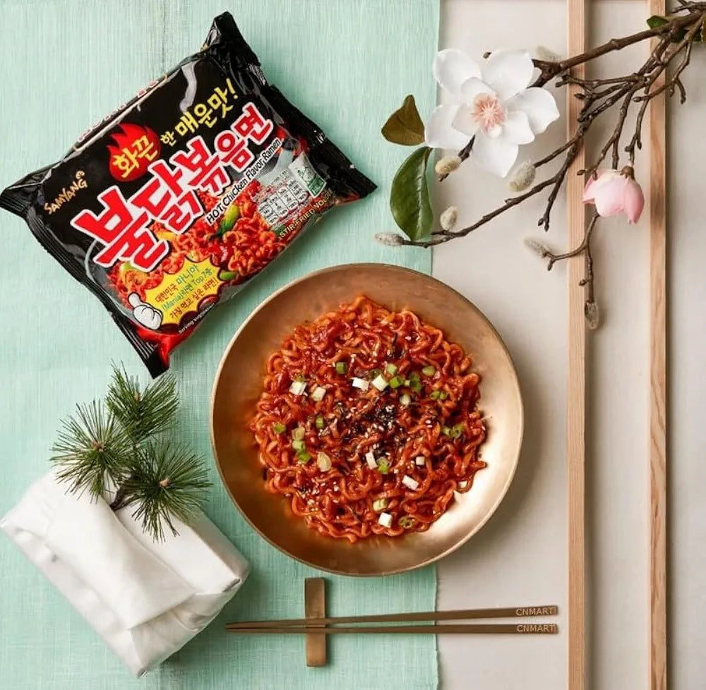 Stir Fried Hot Chicken Flavour Ramen Noodles Halal, Pack of 5 & 10