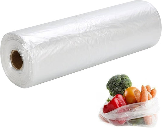 Clear Polythene Food Bags on a Roll – 9”x14”x18” (Approx. 250 Bags)