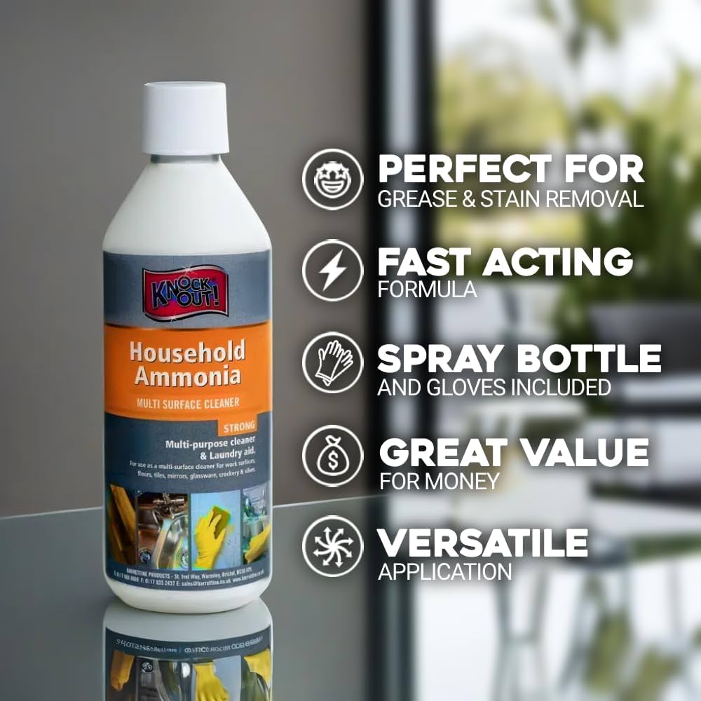 Knockout Household Ammonia |Quickly & Easily Floor Cleaner Anti-Bacterial 500ml/ 1000ml / 1500ml
