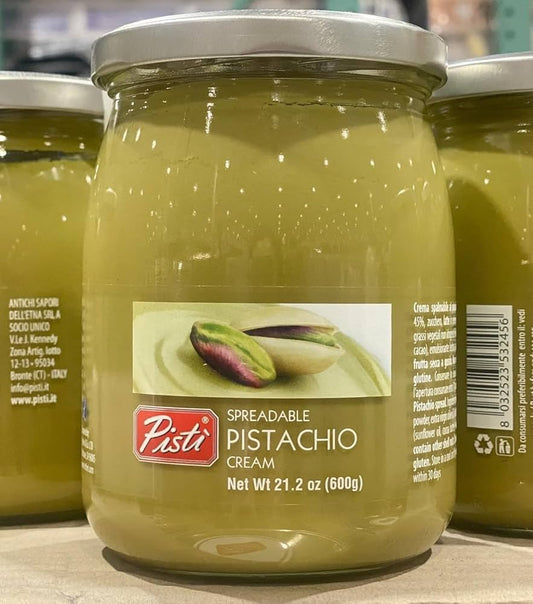 Pisti Spreadable Pistachio Cream 600g | Irresistible Luxurious Pistachio Goodness | Creamy Indulgence for Desserts, Snacks & More, Pack Of 1/2/3/4/5&6