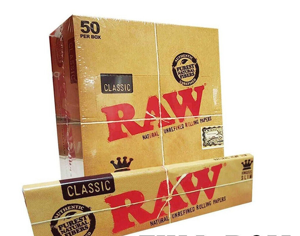 RAW Classic Rolling Papers King size Full Box of 50