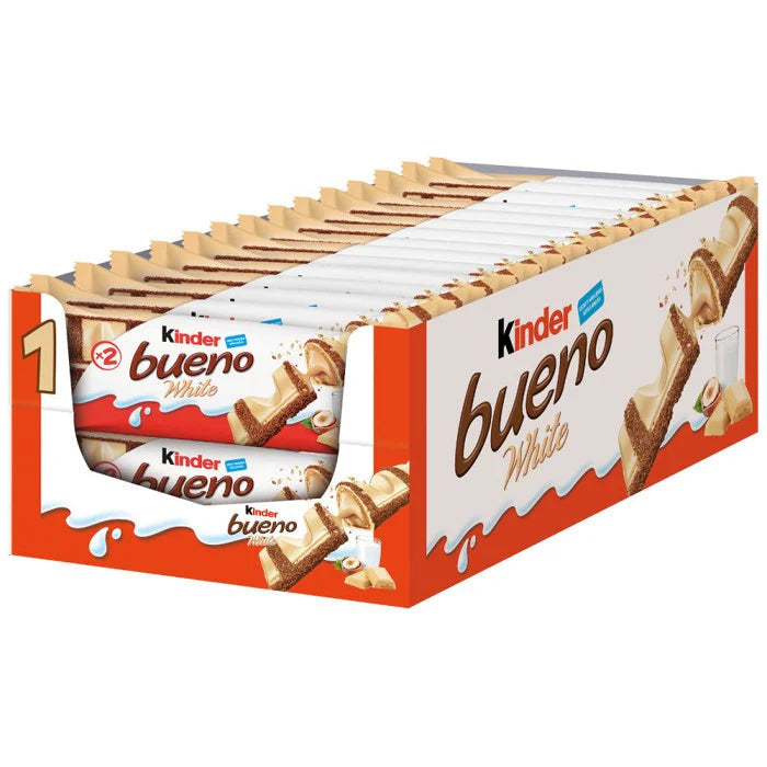 KINDER BUENO 2 BAR 39g x 30 Packets (Full Box) WHITE CHOCOLATE