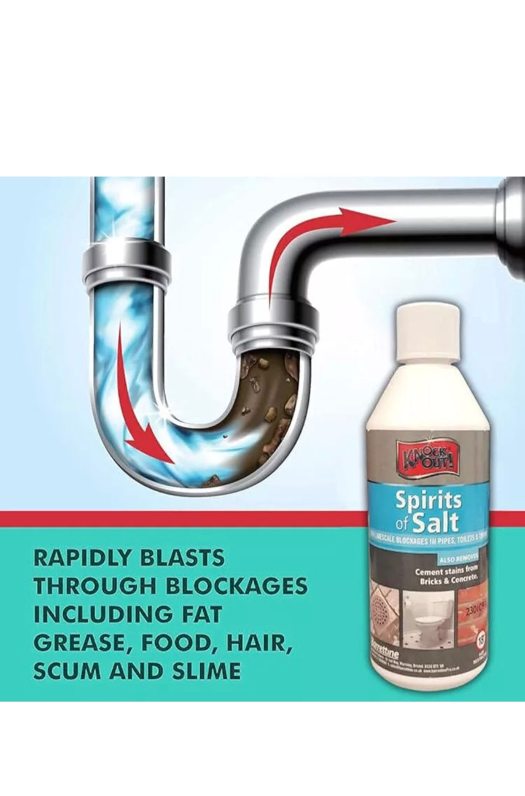 Spirits of Salts Multi-purpose Drain & Toilet Cleaner 500ml MARKET DADA