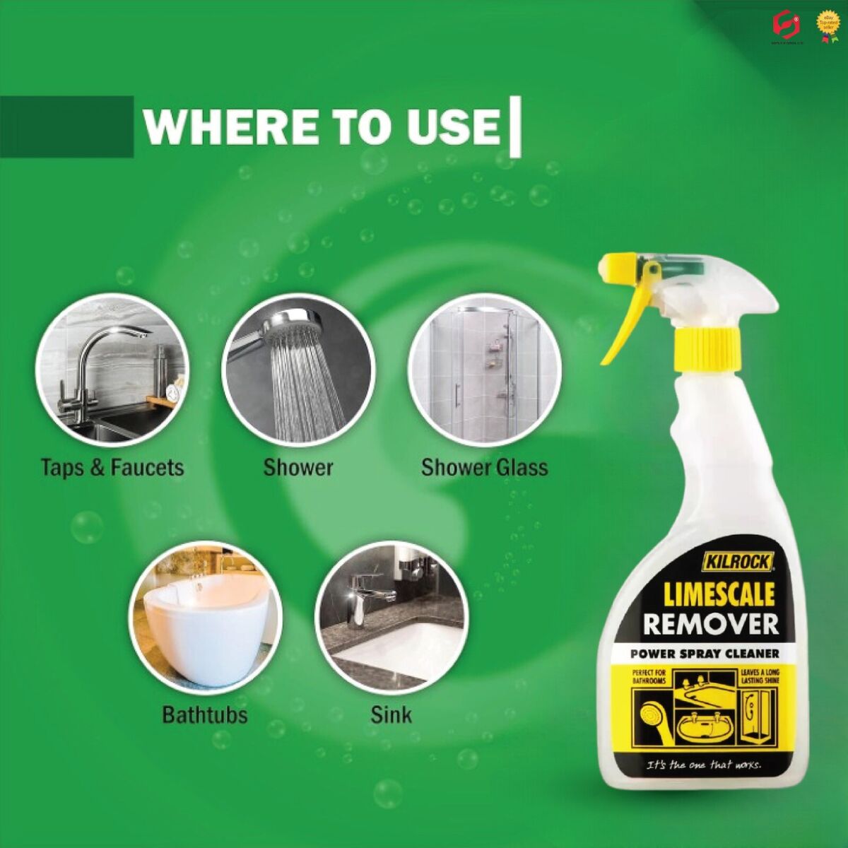 Kilrock 2 x Limescale Remover, Power Spray Cleaner, 500ml MARKET DADA