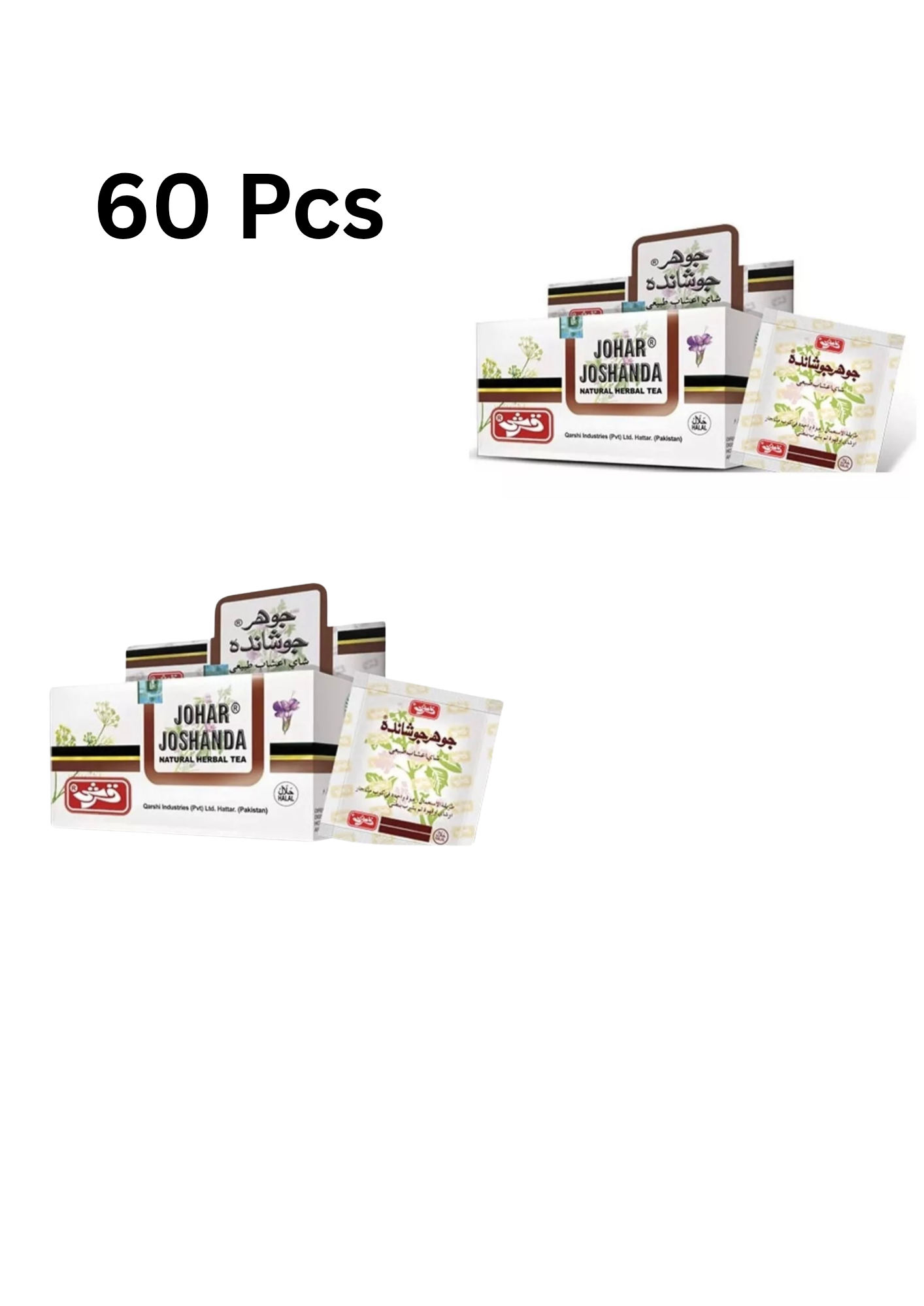 Qarshi Johar Joshanda Herbal Tea - Flu Remedy & Herbal Cold 30/ 60 Pcs x 5g / Natural MARKET DADA