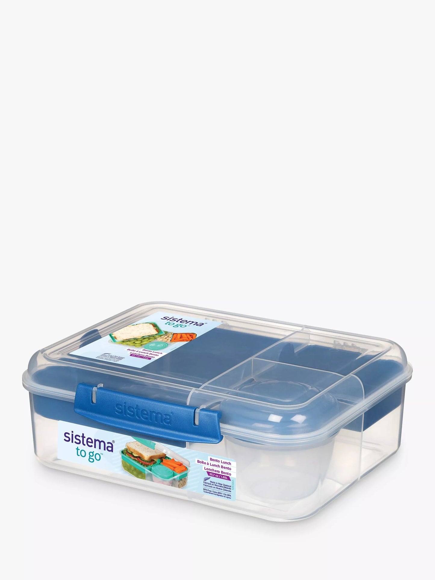 Sistema TO GO Bento Lunch | 1.65 L | Assorted Colours |Work/ School Lunch Box With Compartments & Snack Pot | BPA-Free |Pack of 1 & 2 MARKET DADA