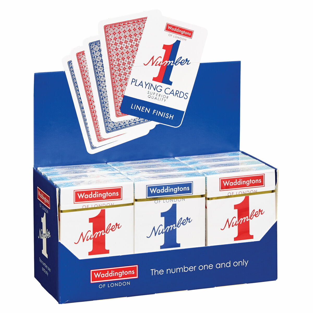 Waddingtons Number 1 Playing Card Game, play with the classic Red and Blue Twin Pack, great travel companion, gift and toy for Boys, Girls and adults Twin Pack / Full Box Of 12 MARKET DADA