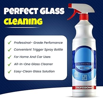 Nilco Nilglass H3 Glass & Mirror Cleaner 1L Smear Free Trigger Spray Quick Powerful Easy to Use Bottle For Sparkling Cars Home Window and more..Pack of 2x 1 Litre MARKET DADA