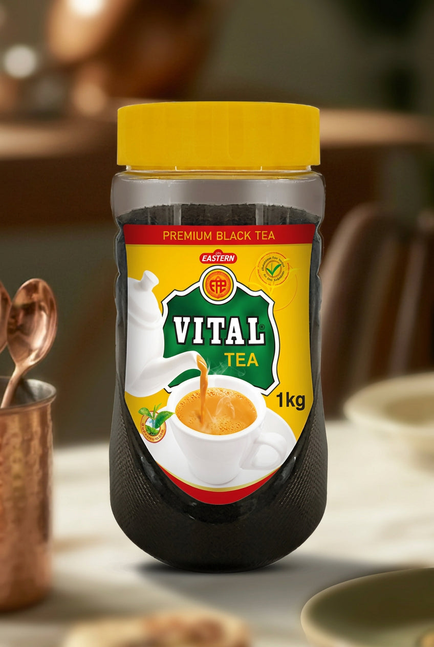 Eastern Vital Black Tea Jar 1000g – Premium High-Altitude Loose Leaf Tea | Strong, Bold & Brisk Flavor | Perfect for Milk Tea | Rich Color & Aroma Market Dada