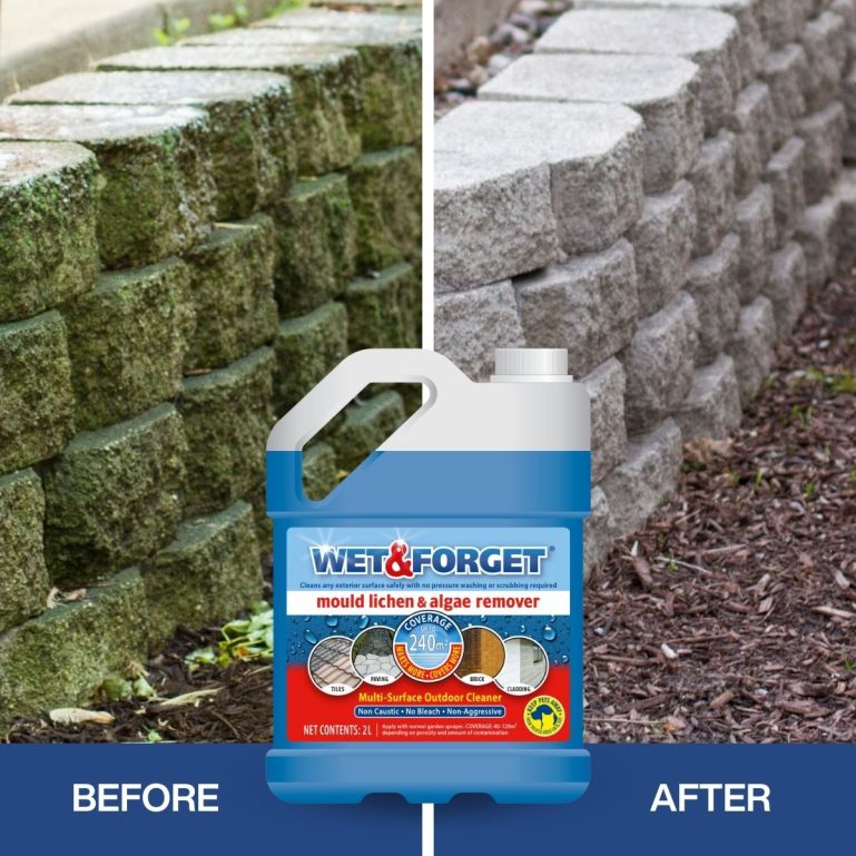 Wet & Forget Mould, Lichen & Algae Remover, Outdoor Cleaning Solution, Black Mould Remover, Bleach Free, 5 Litre Liquid
